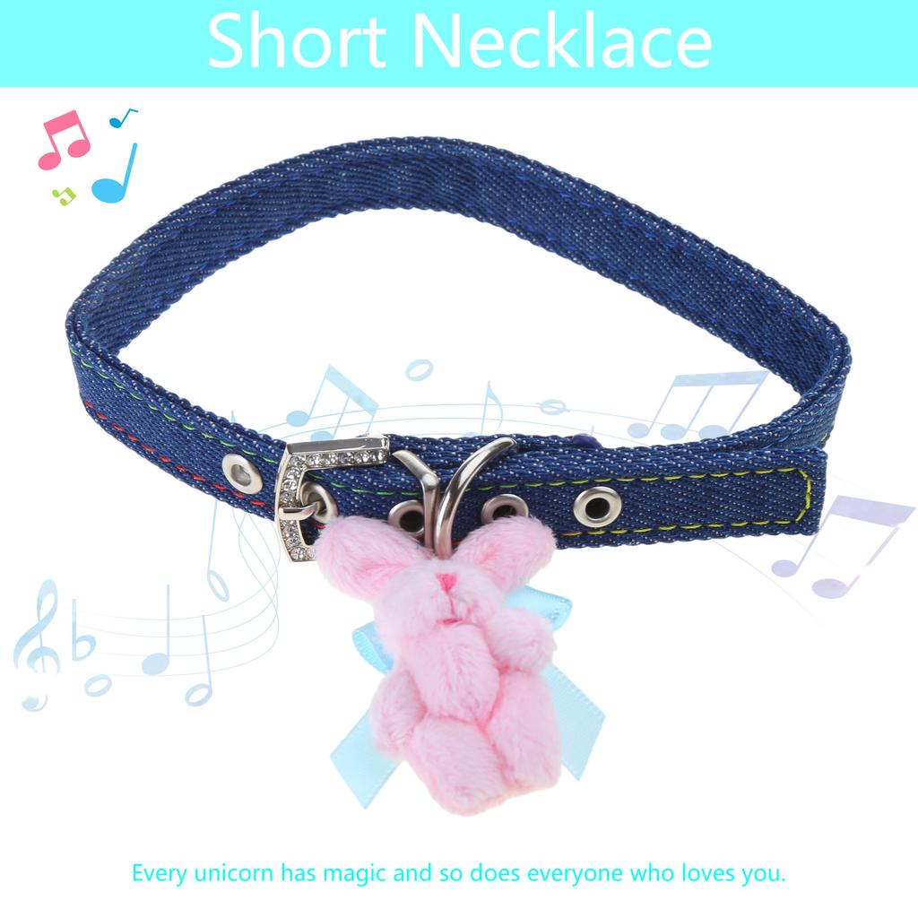 Pink Rabbit Choker Rabbit Collar Necklace Collarbone Chain Necklace Fashion Short Necklace Suitable for Any Occasion