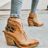 Damenmode Stiefel Damen Wasserdichte Kurze Stiefel High Heels Slip on Unisex Knöchel Winterstiefel Plus Größe 43 Botas Femininas 2024