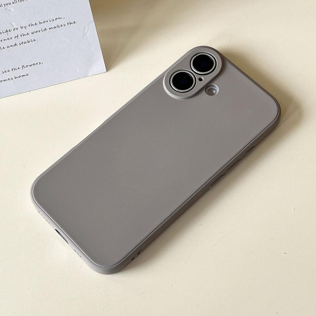 For IPhone 17 ProMax Phone Case 15pro Liquid Silicone for Apple 16E Built-in Velvet 14 Spray Paint 13