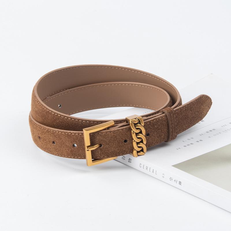 

Frosted Genuine Leather Women s Belt Cowhide Leather with Casual Pants Decorative Women s Reverse Velvet Belt 105cm