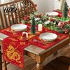 Chinese Dragon New Year Theme Table Runner Foldable Firm Print Thick Stitching Sequin Happy Decoration