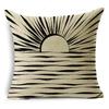 Black And White Collection Geometric Prints Linen Pillowcase Square Bedroom Car Decor Cushion Cover 40Cm/45Cm And 50Cm