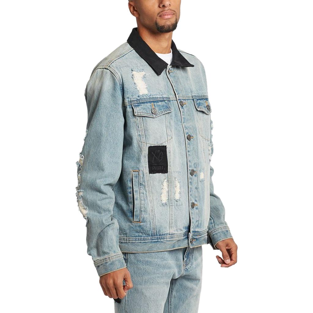 Puma Casual Sports Polo Denim Jacket Outdoor Jacket Men Jacket Blue 575588-77