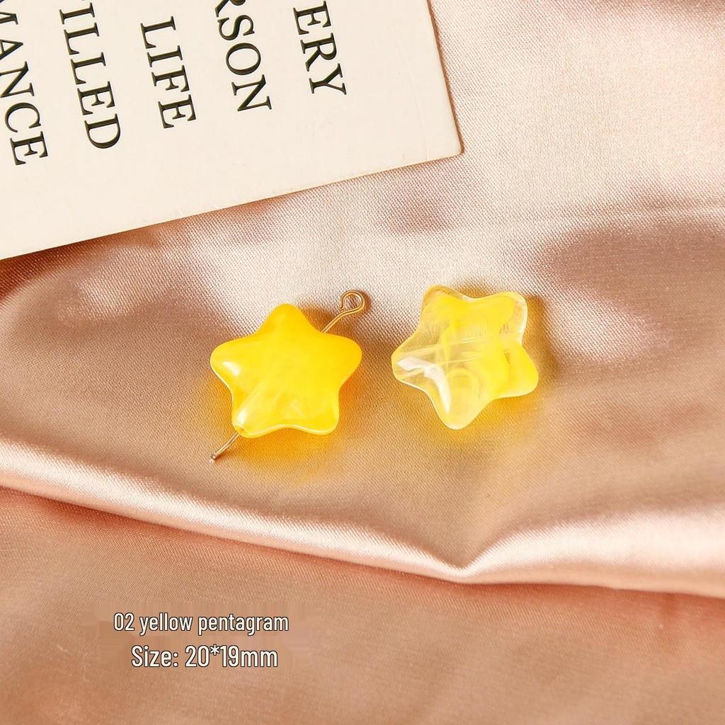 Dreamy Resin Star Heart Beads for DIY Jewelry Making