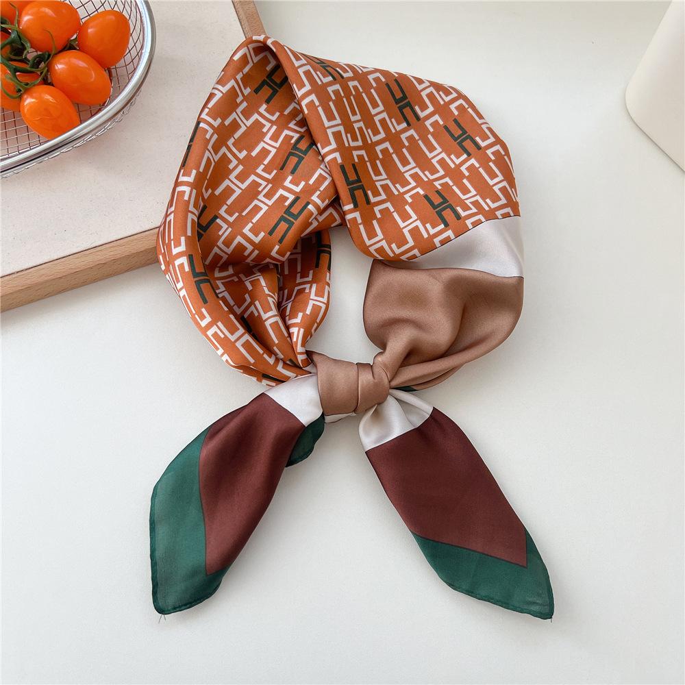 70*70cm New Luxury Square Scarf Silk Scarves Women Neck Hair Tie Band Hijab Kerchief Head Headband Smooth Bandana Female Foulard