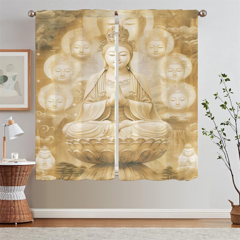 

Одиннадцать ликов Авалокитешвары Затемняющие шторы для спальни Шторы Предлагает шторы из бусин Перегородка для гостиной Жалюзи для окон W50xH70cmx2pcs-CL