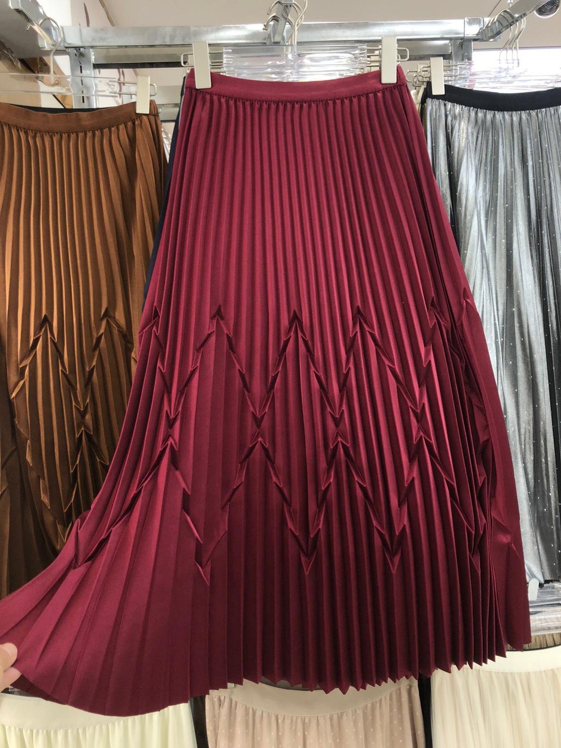 

Реальный снимок 2025 весна новый иностранный стиль дизайн чувство трехмерный твил плиссировка высокая талия слово универсальная юбка дети One Size