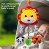 Plüsch-Baby-Autokopfstützen-Rasselspielzeug mit visueller und akustischer Stimulation für Neugeborene und Säuglinge