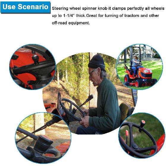 Ketofa Universal 77700-01540 Steering Wheel Spinner Knob For Kubota Tractors, Black, Polyurethane, 1.25 Inches, Tractor Steering Wheel Accessory