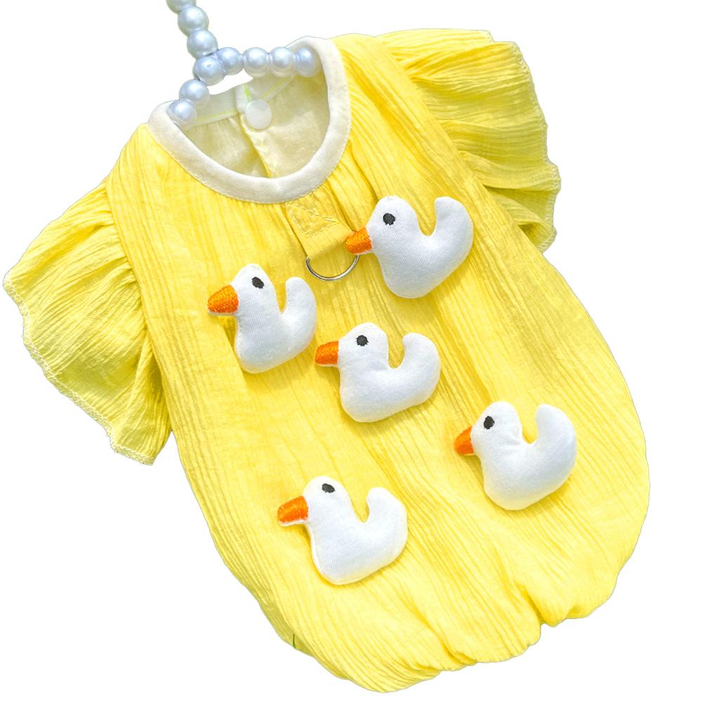 Medium Dog Pet Cat Duck Cute Top Traction Dog Cat Supplies Teddy Bigbear Corgi Dog Clothes
