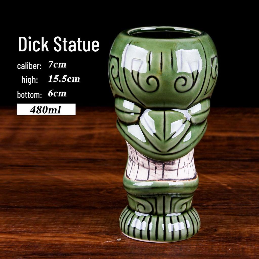 Hawaiian Tiki Zombie Skull Ceramic Cocktail Glass