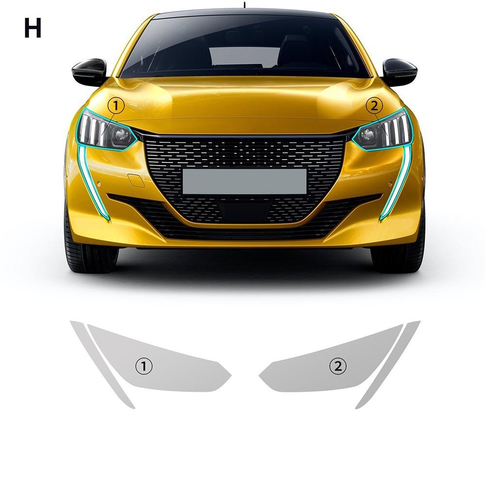 TPU Headlight Protective Film for 2019–2025 Peugeot 208 – Transparent & Smoked Black Anti-Scratch Auto Accessories
