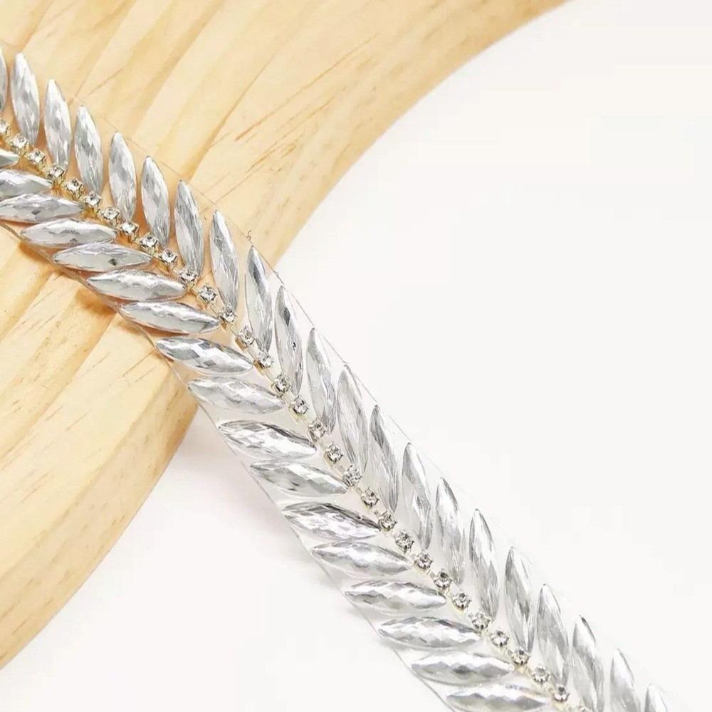 1Yard Rhinestone Ribbon Hot Fix Rhinestone Trim DIY Repair Decoration Trim Beaded Lace Trim Glue on Resin Rhinestone Ribbon