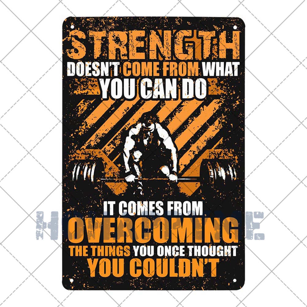 GYM Signs Tin Painting Metal Vintage Plaque Decoration Metal Wall Art Sportsman Retro Poster Iron Plate Home Decor 20x30cm