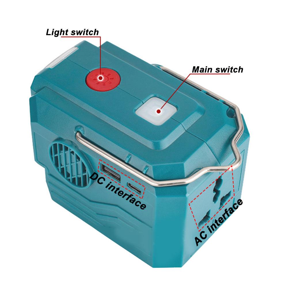 200W CAR Power Inverter 18v To 230v Portable Power Supply Inverter With LED Work Light 2 USB DC 5V/2.1A Port 18W 5V/2.1A