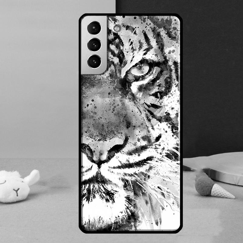 Lion Tiger Face Phone Case For Samsung Galaxy S25 Ultra S24 S23 Ultra S9 S10 S20 S21 S22 Plus S24 FE Cover