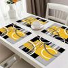 4/6/8 Stück Moderne Kreative Geometrische Muster Tischsets, 12,99 * 17,72 Zoll Gelbe Unregelmäßige Geometrische Farbblöcke, Konzentrische Kreise und Gebogene