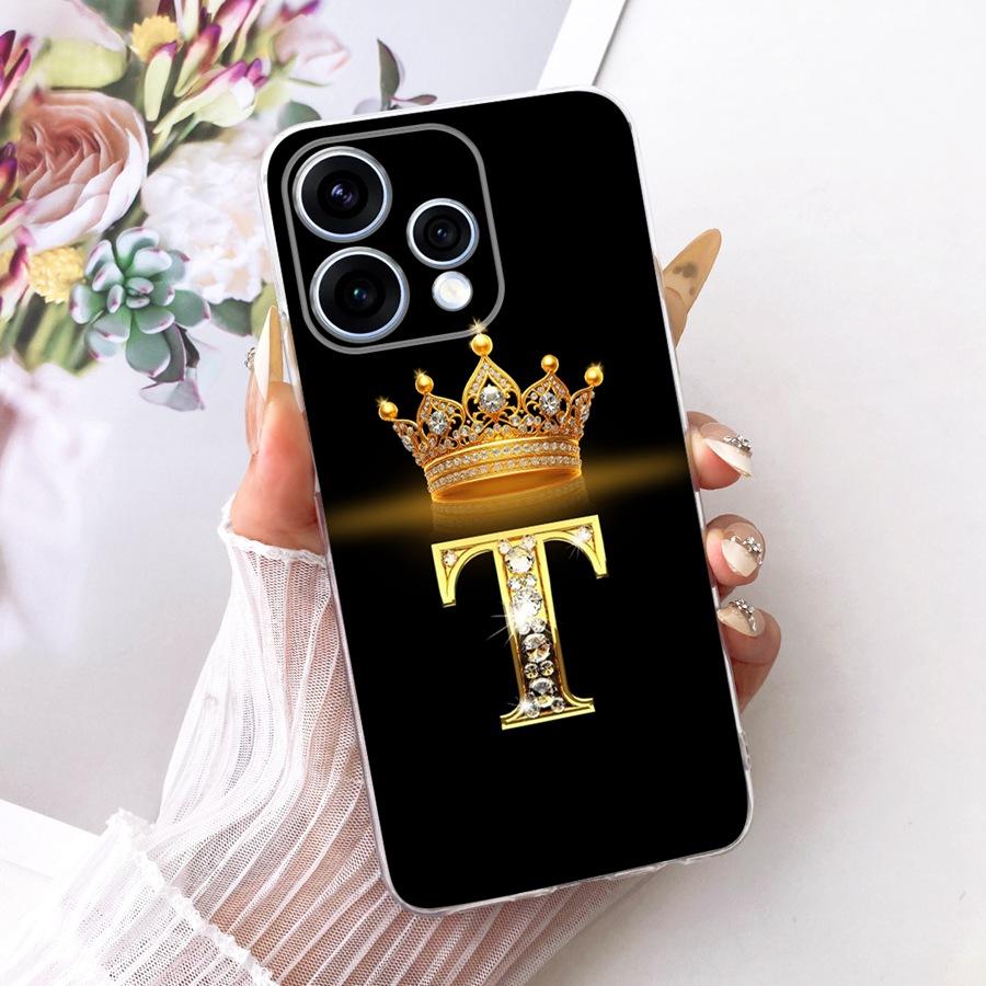For Oppo Reno15 15F Phone Case Crown Letter Pattern Soft Silicone Proective Case for OPPO Reno 15 Reno15 F CPH2801 Bumber Shells