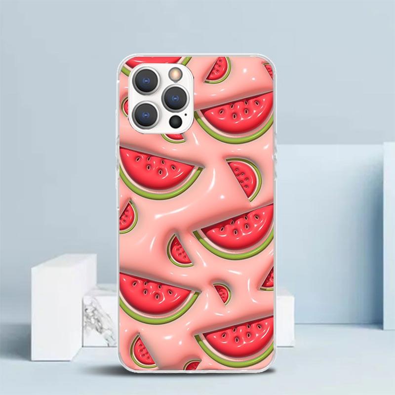 Wassermelone Sommerfrucht Handyhülle Für IPhone 16 17 Air 16E 15 14 Plus 13 Mini 12 11 Pro Max 7 8 + SE 2020 Weiche TPU Rückseite 1