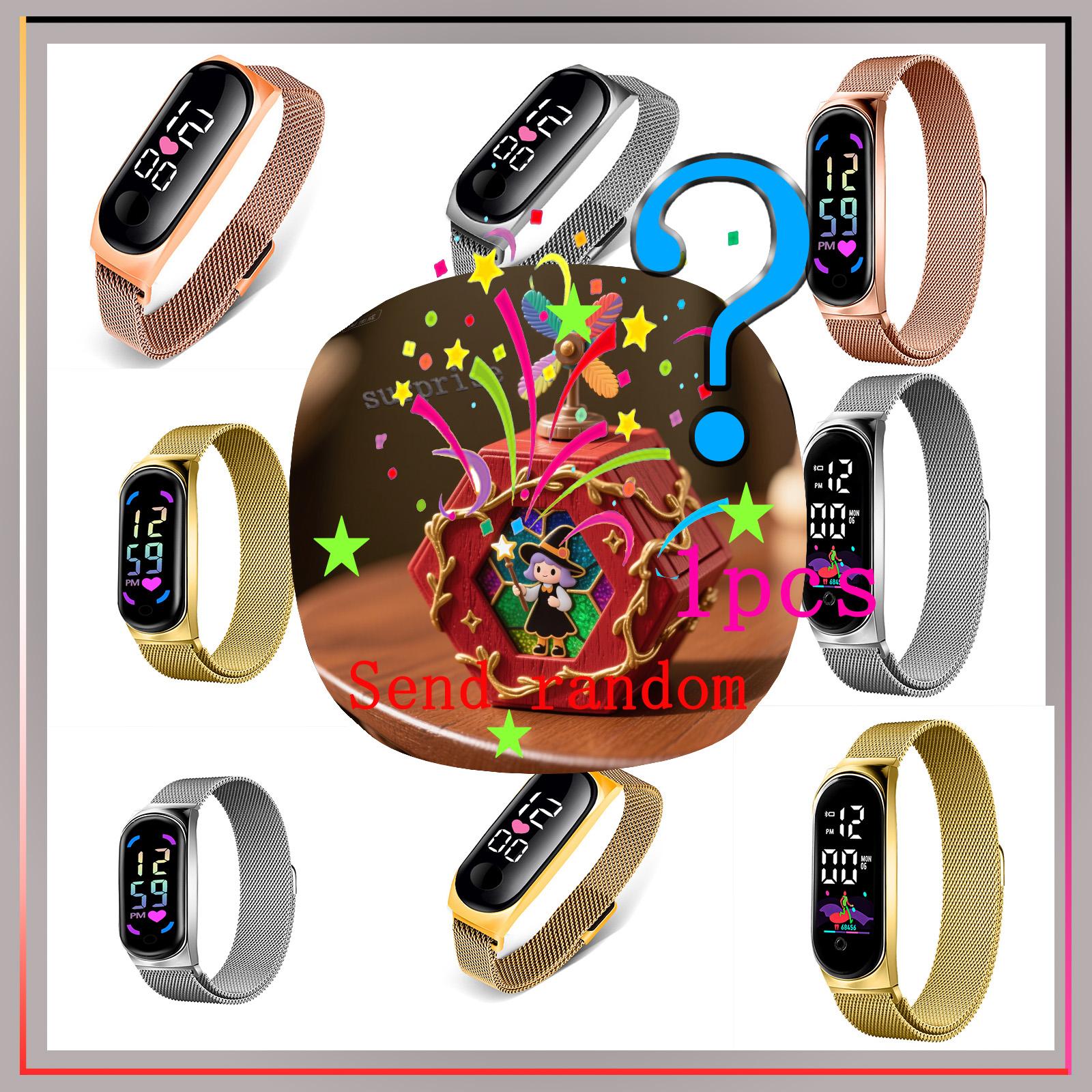 

Сюрприз слепая коробка новые светодиодные электронные часы браслет тренд мода спорт студент светодиодные электронные часы случайный стиль разноцветный