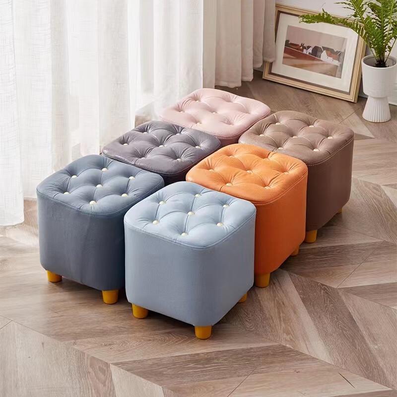 Nordic Light Luxury Fabric Shoe Changing Stool