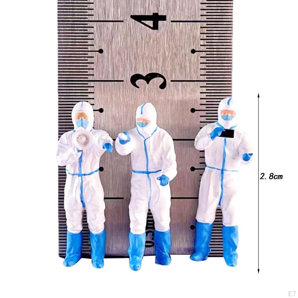 3 Pieces 1/64 Doctor Figures Model Resin Figurines Layout DIY Projects Trains Architectural S Scale