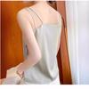 Simulation Silk Sling Vest, Women's Inner Suit, Black and White Bottomed Satin, Mulberry Silk Acetic Acid Top, Summer V-neck