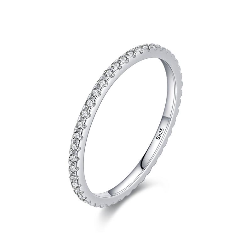 

Real Silver Black Zirconia Stackable Rings Fashion Crystal 925 Sterling Silver Finger Rings for Women Party Fine Jewelry 5