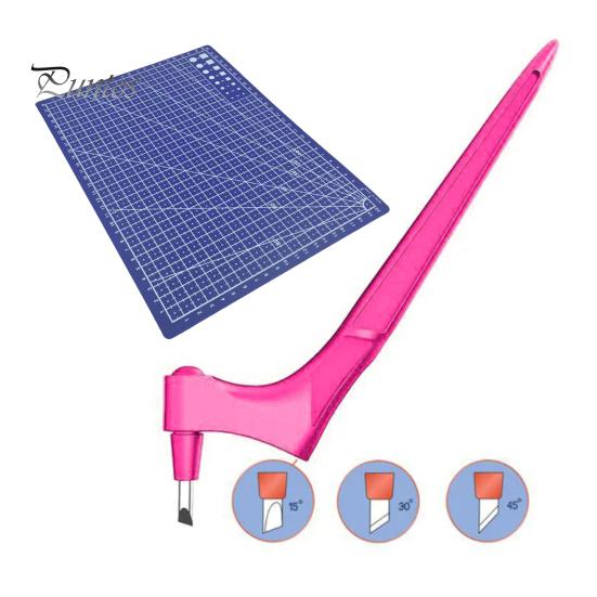 

Різальний інструмент для рукоділля з лезом, що обертається на 360 градусів Ергономічний дизайн Змінні гравірувальні головки Набір інструментів для рукоділля своїми руками рожевий