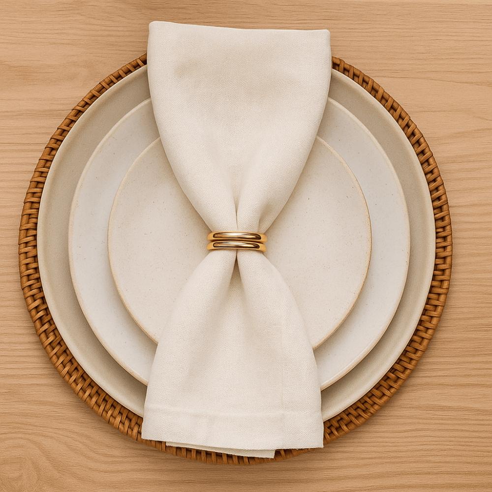10Pcs Stainless Steel Round Napkin Ring Minimalist Style Napkin Buckle  For Table Settings