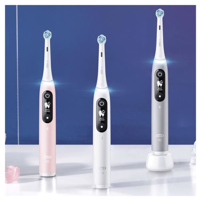 Oral-B iO 6S Brosse À Dents Électrique connectée Bluetooth Grise, 2 Brossettes, 1 Étui De Voyage