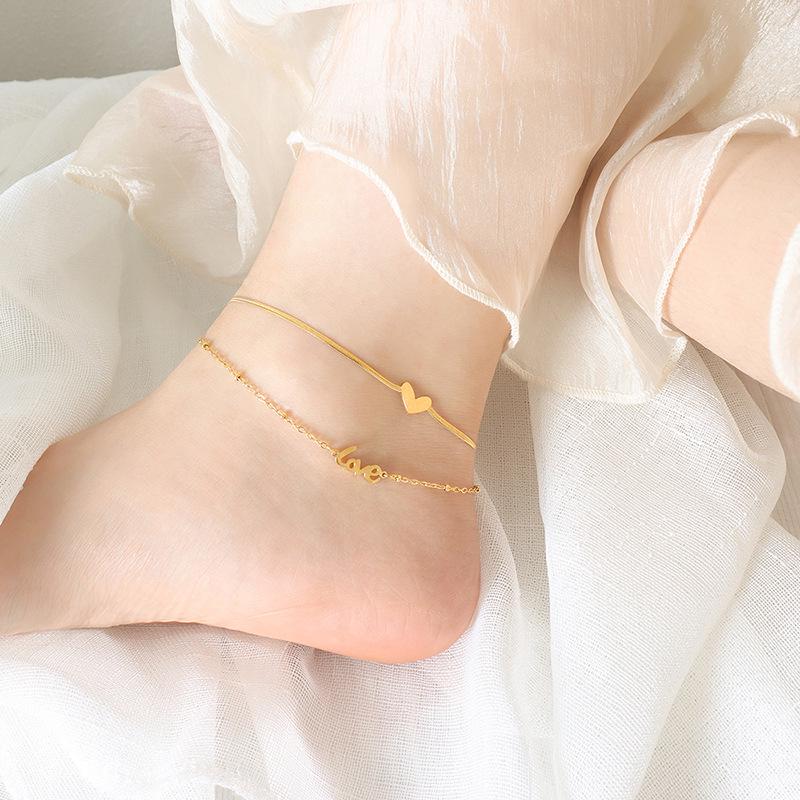 18K Gold-Plated Non-Fading Fashion Anklet for Women: Cool Style Light Luxury Summer Jewelry