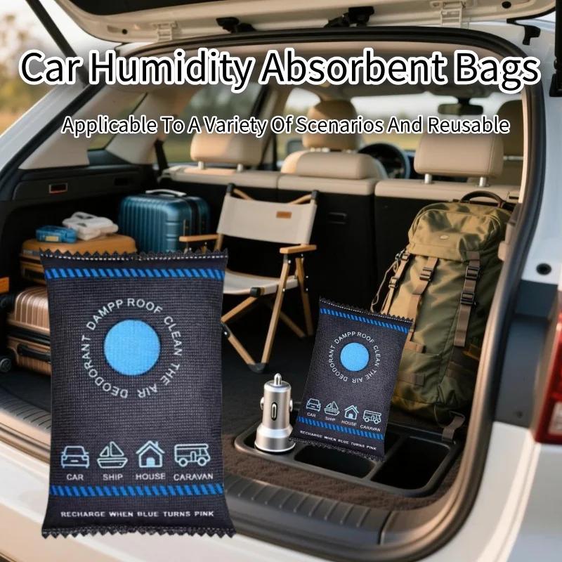 Reusable Silicone Dehumidifier Bag Car Air Freshener Interior Wardrobe Room Home Moisture Absorber Dampness Preventer Drying Bag