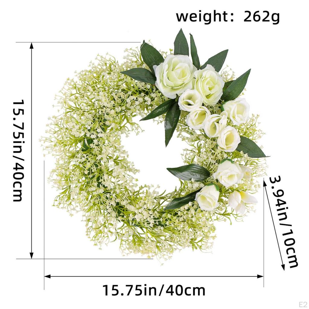 Couronne Porte Eucalyptus Artificielle 46cm - Décoration Printanière Réaliste