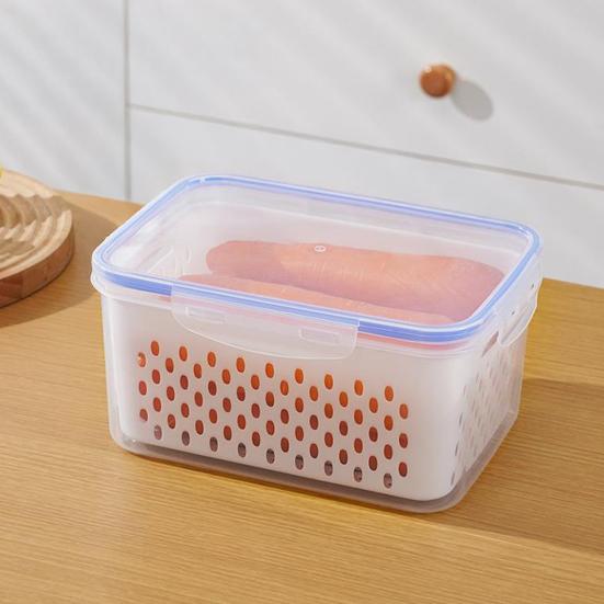 Food Storage Box for Fridge Fruit Storage Container with Removable Colander Leakproof Produce