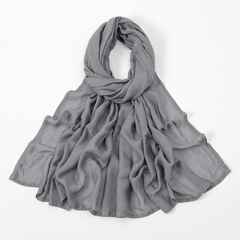 170*70cm Soft Cotton Modal Headscarf Muslim Rayon Hijabs for Women Solid Double Stitching Wide Edge Thin Plain Viscose Shawls