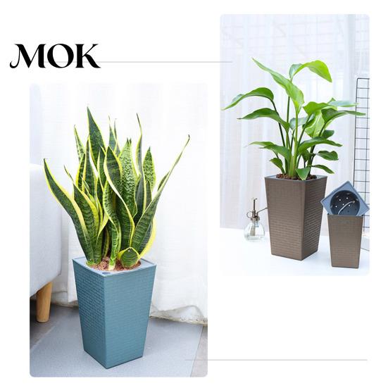 Easy Access Plant Pot Self-Watering with Drainage Holes Automatic Watering Weather-resistant Planter Flowerpot Water Storage for Indoor Outdoor Plants