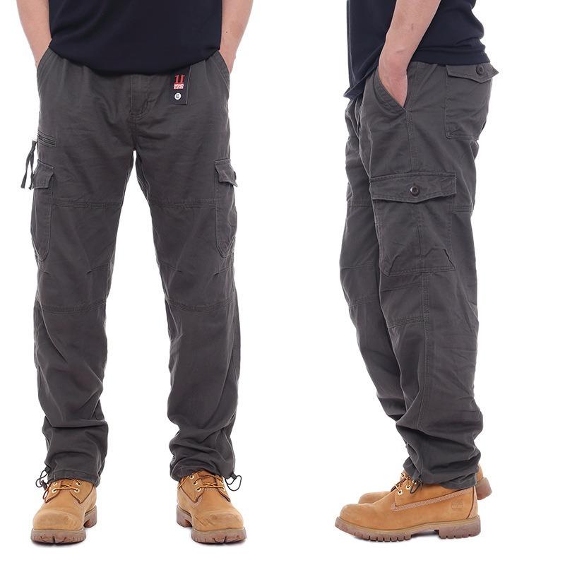 Cargo Pants Men's Casual Pants Elastic Waist Multi-pocket Loose Trousers Overalls