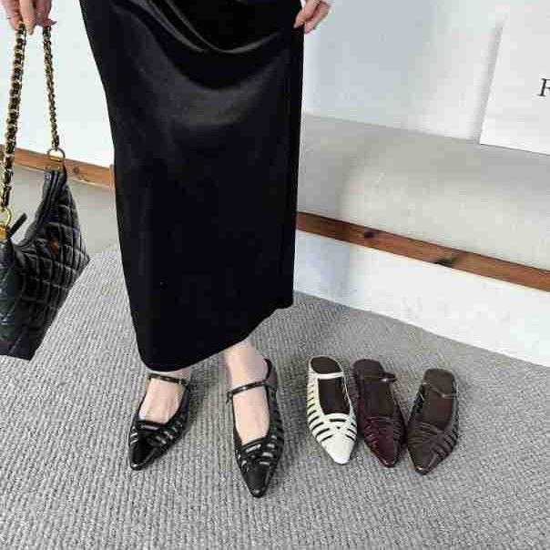 Women s Square Toe Cut-Out Summer French Style Vintage Style Mules - Perfect for Daily Wear 35