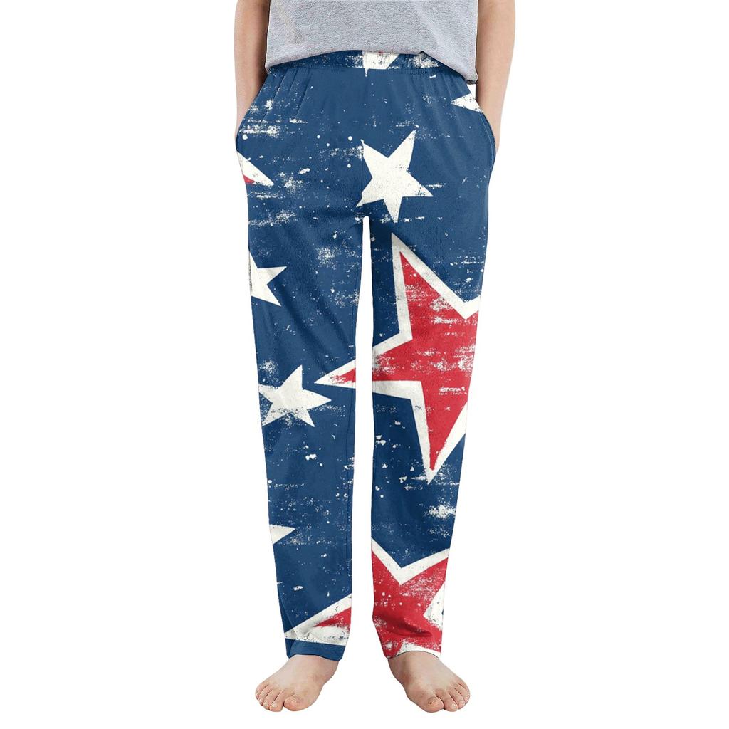 Kinder Jungen Mädchen Sport Unabhängigkeitstag Bedruckte Tasche Lässige Sporthose