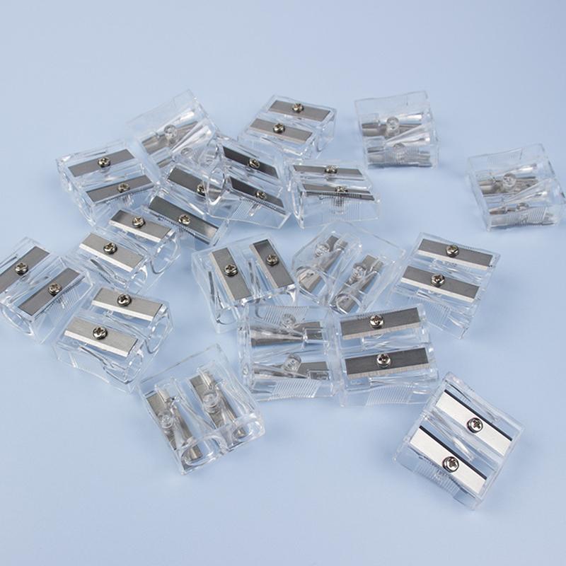 10Pcs Pencil Sharpener 2-Hole Pencil Sharpener Transparent Pencil Sharpener