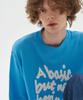 BLOND9 Slogan Round Short Sleeve Knit_Blue