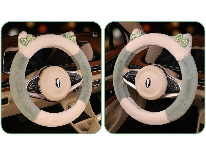 2023 Elegant Knot Kitten Plush Steering Wheel Cover