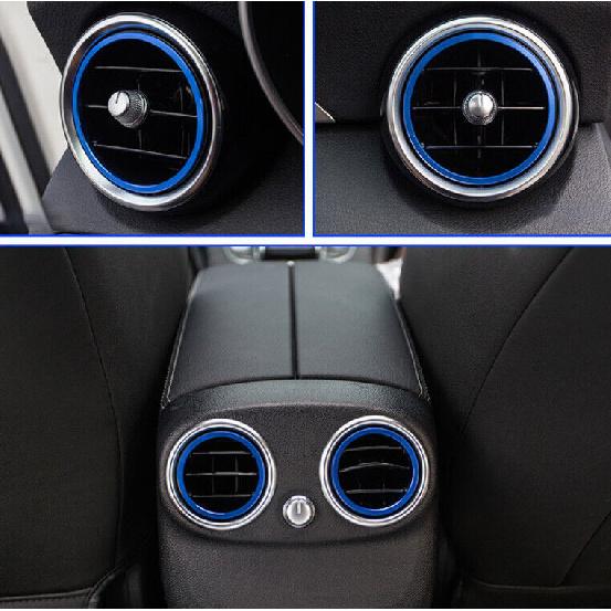 For Mercedes-Benz GLC 16-21 Aluminum Blue Console Air Outlet Vent Ring Decor 7X