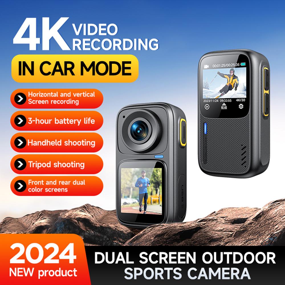 

4K WiFi Action Camera Dual Color Screens 6 Anti Shake Outdoor Sports Camera Adventure Camera with 30M Waterproof Housing for Surfing Diving Live