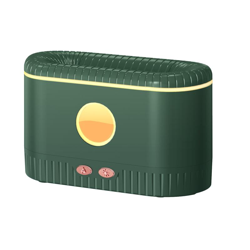 

Simulate Fire Flame Aroma Diffuser USB Electric Table Air Humidifier with Lamp For Bedoom Aromatherapy Essential Oil Diffuser USB Cable зелений
