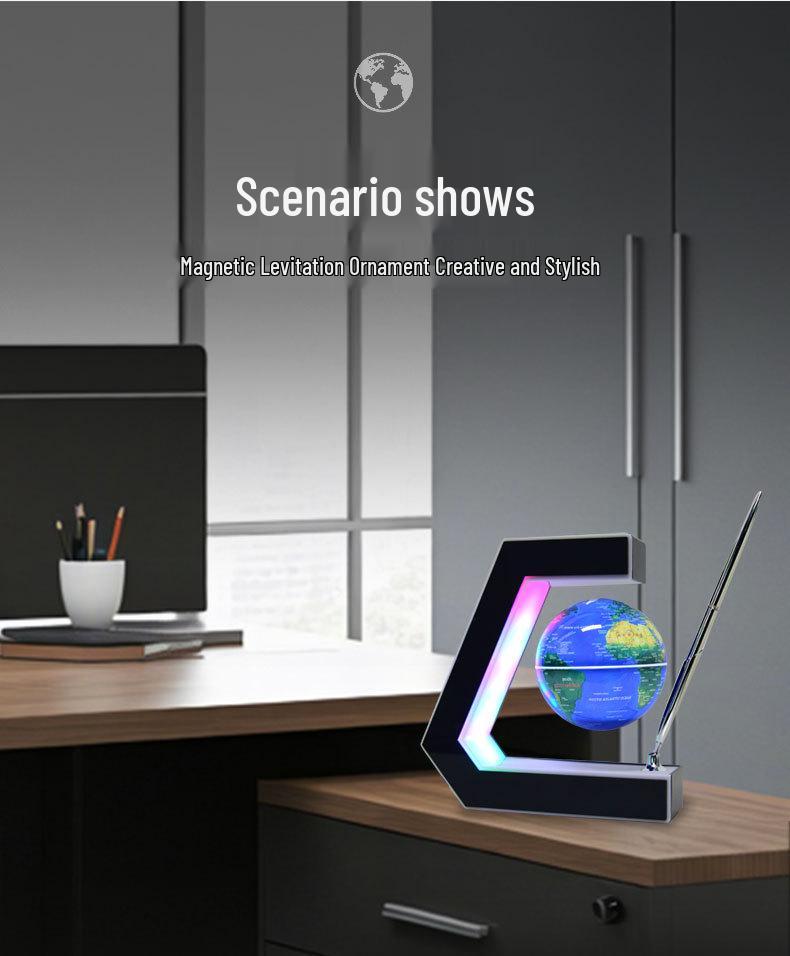 Luminous 3-Inch Magnetic Levitation Globe Ornament - Creative Tech Gift for Home or Office