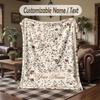 Floral Elegance 20 Theme Throw Blanket Custom Name Text Personalized Blanket Soft Cozy Blanket for Home Sofa Bed