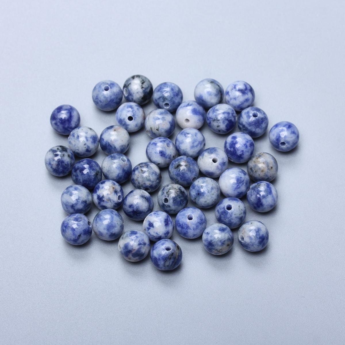 

Мода 4/6/8/10/12 мм 60-20 шт. натуральный камень круглые синие точечные бусины для изготовления ювелирных изделий DIY браслет ожерелье ручная работа нежные ювелирные аксессуары 8mm about 40pcs