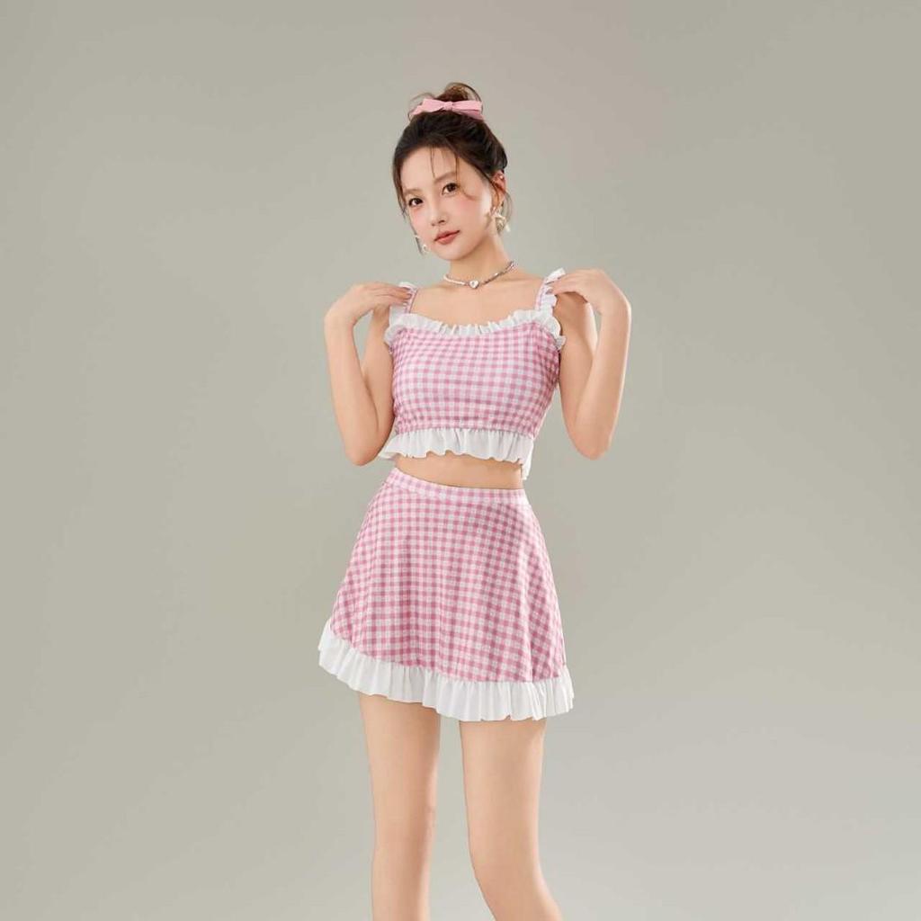 High-end Women's Split Korean Style Fashion Swimsuit - Slimming, Conservative, Tummy Control for Seaside Vacation or Hot Spring